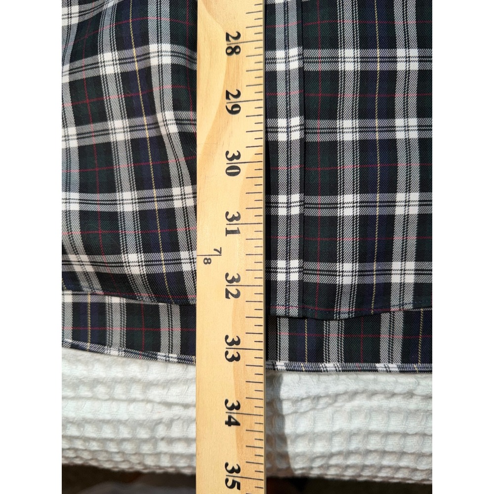 Brooks Brothers Button Down Shirt Mens XL Navy Plaid Non-Iron Cotton Long Sleeve - Picture 6 of 7
